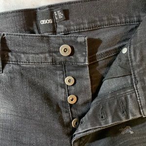 ASOS womens jeans size 30 black button fly skinny